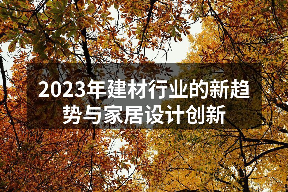 2023年建材行业的新趋势与家居设计创新